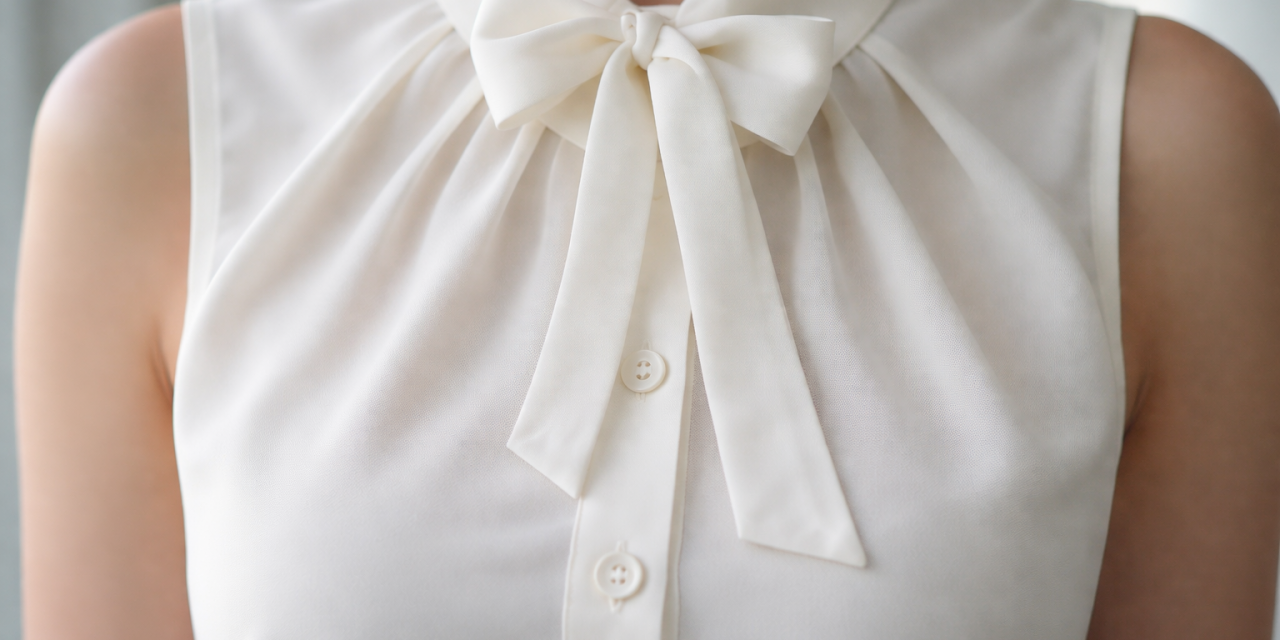 La camisa con lazo al cuello, una de las tendencias más visibles de esta primavera